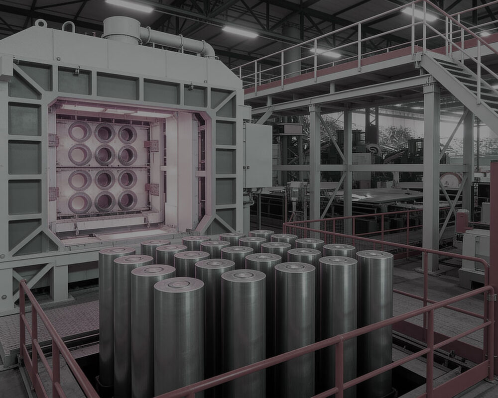 Aluminium billet heating furnace at VAEC manufacturing facility used for extrusion process preparation
