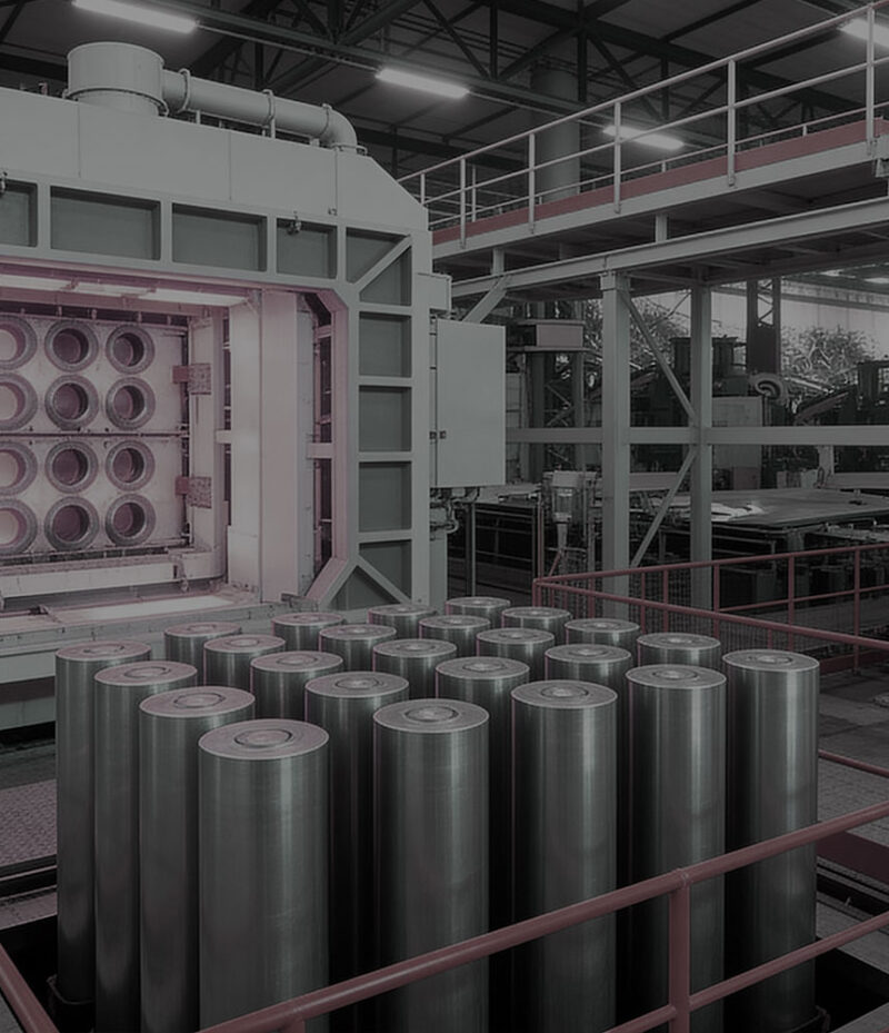 Aluminium billet heating furnace at VAEC manufacturing facility used for extrusion process preparation