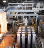 VAEC Aluminium stacked aluminium billets ready for high-capacity extrusion manufacturing at India plant